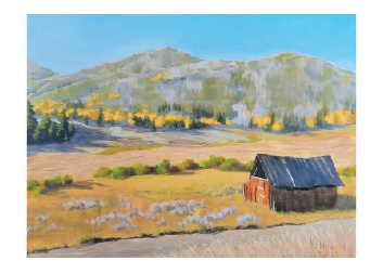 Rustic Barn at Snow Mountain RanchMEDIUMAcrylicBIOKaren Fletcher is a self-taught painter working primarily in acrylics. A bit of a world traveler, she was born in Hawaii, grew up in California and Washington, and then lived throughout the US and Germany before finally settling down in the Colorado Rockies. Although Karen enjoyed drawing horses as a kid, she didn’t pick up a paintbrush until a spring break painting night with her nieces in 2017. Now she spends most days in her Tabernash studio, in the never-ending pursuit of capturing light on canvas. Her choice of subjects is varied and influenced by the beauty of the landscape here in Colorado, her love of horses and riding, and growing up as a rural farm kid. Karen is currently studying remotely with Jed Dorsey of Camano Island, WA.HOMETOWNTabernash, COI Venture Out Because… There is always more to discover. What's around the next bend?Website & Social
	Instagram: @KFletchArt
	FaceBook: @KFletchArt
► View all 2021 Art Trail artists