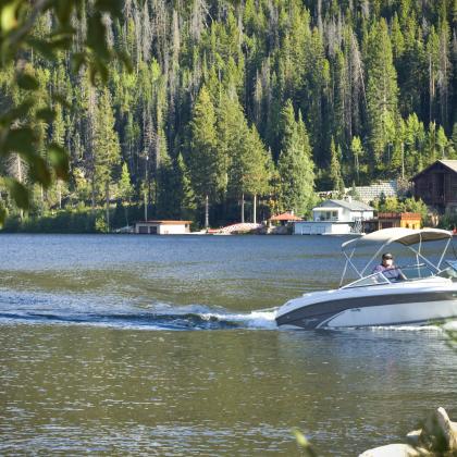 Boating on Grand Lake near Winter Park, Colorado