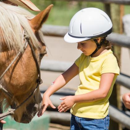 Horseback riding at Devil\'s Thumb Ranch near Winte