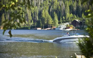Boating on Grand Lake near Winter Park, Colorado