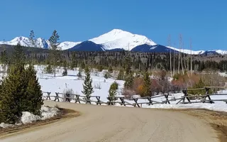 Dry Dirt Road with View of Byers Peak