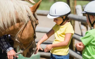 Horseback riding at Devil\'s Thumb Ranch near Winte