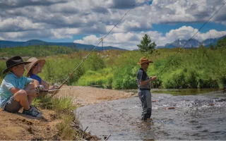 Family summer fishing