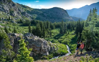 Two hikers at Second Creek