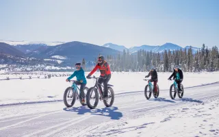 Fat-bikers on a trail