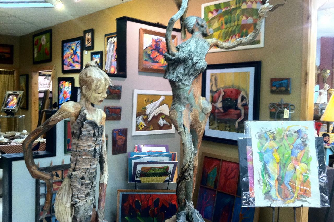 Painting and Scultures Painting and Scultures on display in an art gallery in Winter Park, Colorado