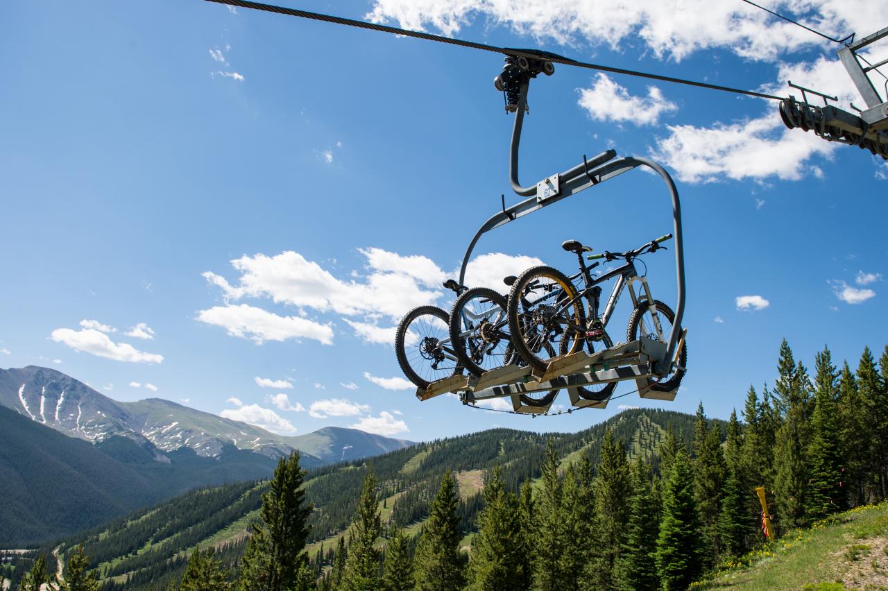 Chair lift at Trestle Bike Park at Winter Park Resort Chair lift at Trestle Bike Park at Winter Park Resort