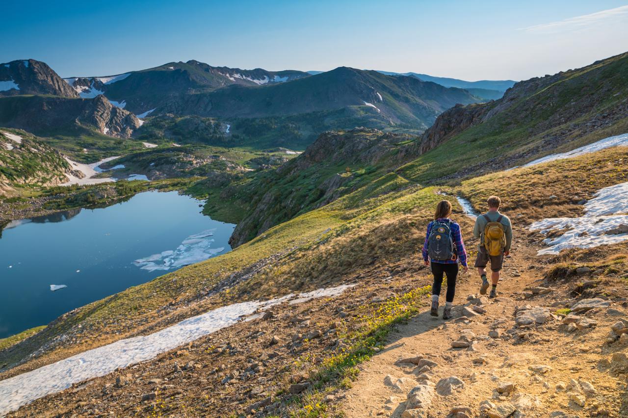 Hiking Rollins Pass - Hiking Couple