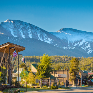 winter park visitor center and colorado flag