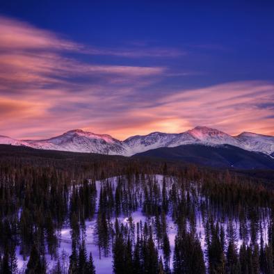 Continental Divide Alpenglow in Winter Park, Color