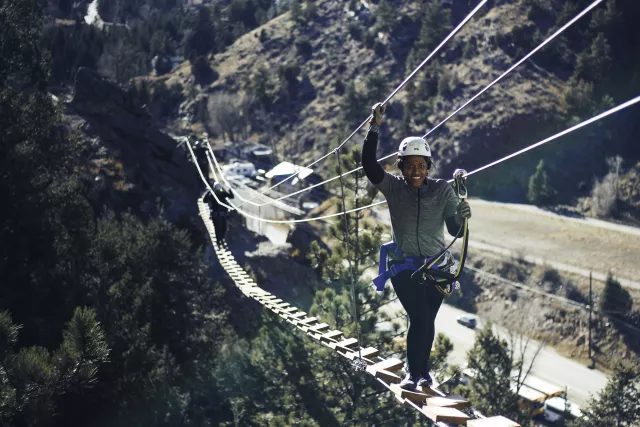 Suspended Bridge on Cliffside in Idaho Springs Photo 9