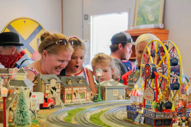 Amazement of the model train display Photo