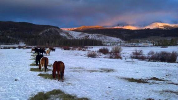 Sunset at Devil's Thumb Ranch Stables 2011