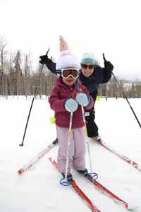 Kids out and about on our groomed Nordic ski trails
