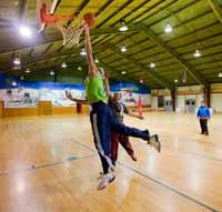 Basketball, volleyball and rec games available in our indoor gym