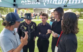KFFR DJ Interviews Youth Band at Blues from the Top Photo
