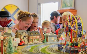 Amazement of the model train display Photo