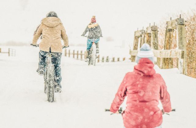 fat biking in winter 