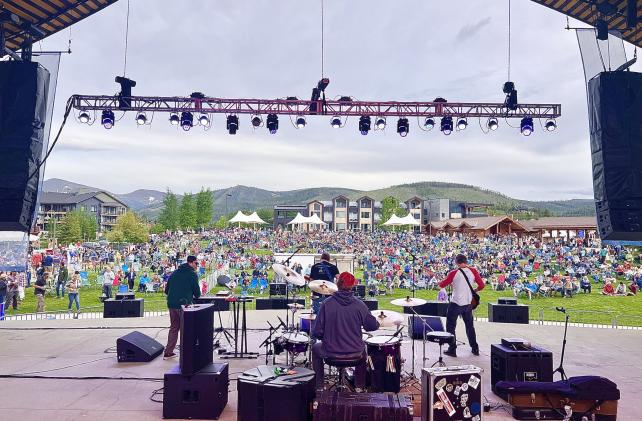 View of Rendezvous Event Center from behind the band
