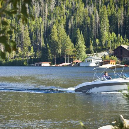 Boating on Grand Lake near Winter Park, Colorado 