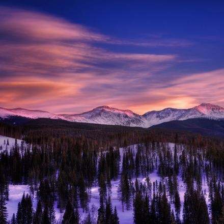 Continental Divide Alpenglow in Winter Park, Colorado