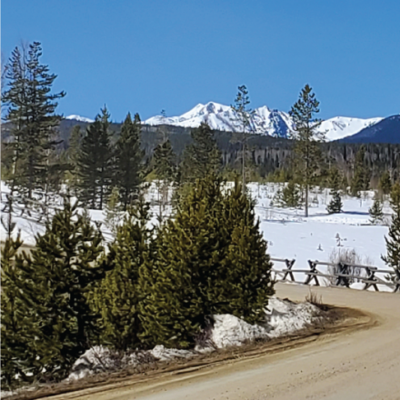 Dry Dirt Road with View of Byers Peak