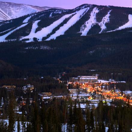 Downtown Winter Park, Colorado at Night
