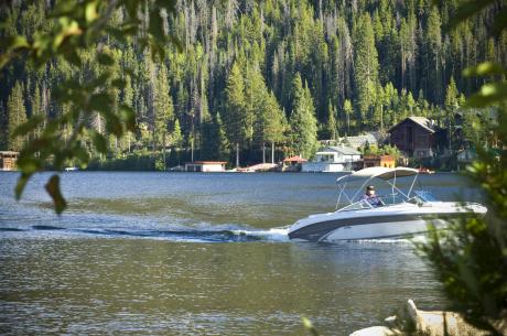 Boating on Grand Lake near Winter Park, Colorado 