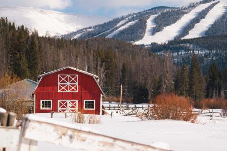 Snow Covered barn in Winter Park, Colorado