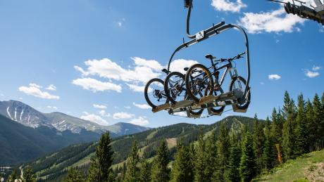 Chair lift at Trestle Bike Park at Winter Park Resort 
